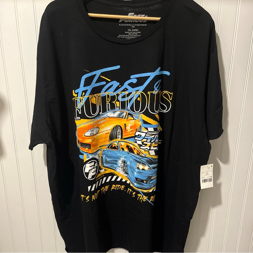 Fast & Furious Tee Men 3XL Black Sport Muscle Cars Graphic It's Not the Ride NEW